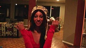 Tiny Trisha with her small 18+ tits gets interracial fucking and cumshot from black amateur.