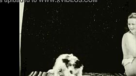 Wow, beauty and the beast in retro vintage pussy action with hairy beaver!