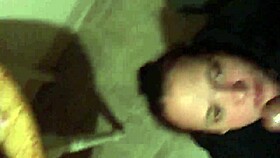 gagging on deepthroat until cumshot hits her eye in a messy finish