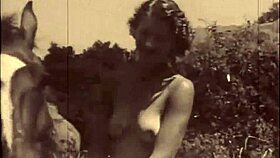 Wow, beauty and the beast in retro vintage pussy action with hairy beaver!