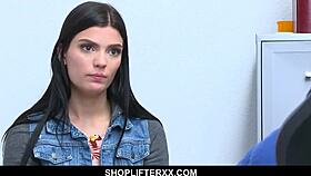 Creepy Security Officer Harasses Hot Body Teen At Work