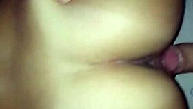 hot brunette teen bends over showing tan lines in homemade pov doggy