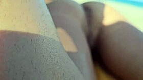 Natural beauty enjoys public beach nudity and armpit fetish