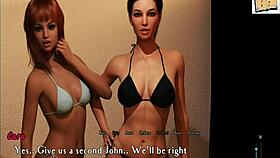 Intertwined 22 shows a guy waking up beside a topless sexy brunette. Things heat up quick.