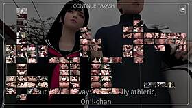 NTR Japanese teen 18+ girl dives into a steamy threesome with friend and stepbrother.