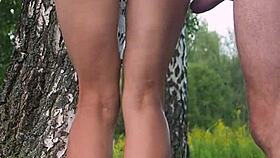 public anal with perfect body slut getting cum on ass