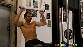 White Guy Teased by Huge Black Gym Cocks in Gangbang