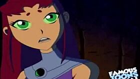 Starfire Feels Intense Passion In Doggystyle With Robin, Ending In Facial