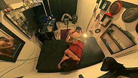 I watch Priscila Beline bent over for intense blowjob