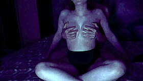 Tight tits and small waist roommate's bedroom fun