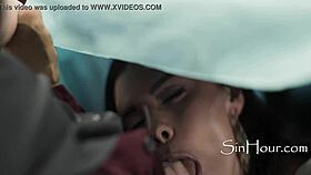 I am a lucky two-timing husband getting deepthroat from a blonde secretary with big tits and huge milf brunette latina