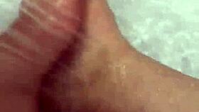 Hungarian Babe Sheds Nylon for Steamy Shower Footjob