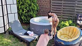 Backstage Outdoor Anal Masturbation Show