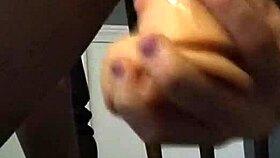 Hairy Pierced Pussy Rides Big Dildo Anal in Homemade Scene