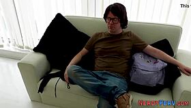 Yorkshire Geek Tricked into Blowjob by Tattooed British Woman