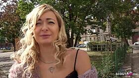 i’m stunned as skinny teen lola gets seduced for cash in public.