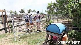 bffs tease the horny lad's cock leading to tight pussy fucking in missionary