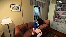 Beautiful anime game with a sexy neighbor and hot scenes