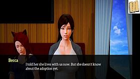 my new family 90 features brunette with big tits and ass in anime game