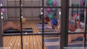 Kingdom Hearts Gym Girls Workout With Masterdan In Anime Hentai