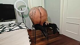 dominatrix danaxmuscles demands they cum in her boots, check full vid on xvideos red!