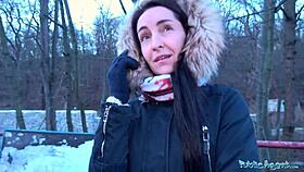 Public Agent: Brunette with NICE NATURAL TITS in Outdoor Action