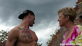 old busty granny screws and sucks young 18+ bad boy