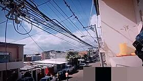 I love sucking that amazing bubble butt ass on the balcony, who cares if they watch