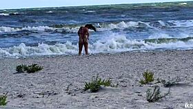 Wild Public Sex on the Beach with a Hairless Amateur in Action