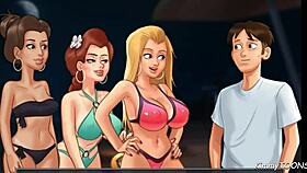 Hooters girl gets monster cock on the beach