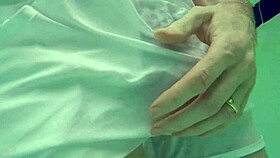 Pool Boy in See-Through Swimwear Reveals His Big Cock Underwater