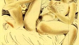 an old book revealed vintage drawings with retro cartoon elements and antique charm