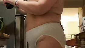 Wife In Kitchen Wearing Big Panties