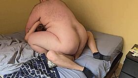 Chubby guy and chaser tease before bareback gay pounding session