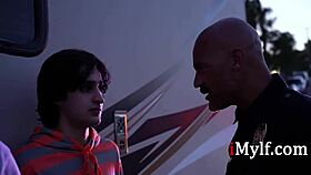 the ladies take care of the cop on family trip