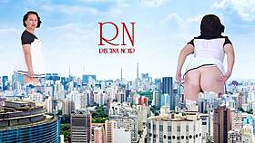 wow a giant lady without panties walks around the city she's as tall as king kong amazing show of a giantess 1