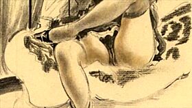 an old book revealed vintage drawings with retro cartoon elements and antique charm