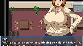 Lonely old man grabs neighbor's huge ass in hentai game part 3