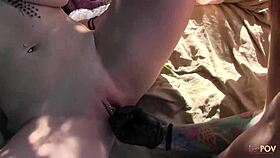 Two friends enjoy outdoor activities with toys