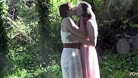 Two friends enjoy outdoor activities with toys