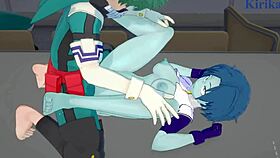 Toru hagakure and kaoruko awata bubble girl and izuku midoriya intense sex - my hero academia hentai