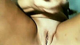 Mireladelicia strips and uses anal toys in fishnets