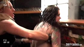 Dirty Sarah experiences an anal surprise in public.