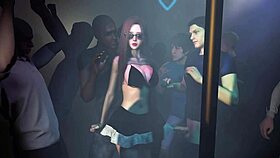 outdoor group event at the club in 3d animation hentai