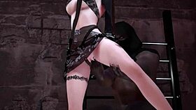 young lady enjoys threesome with two monster cocks