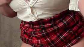 Student With Huge Tits Rides Dildo to Intense Orgasm