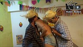 Big tits bent over for monster cock in country party