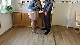 Mother-in-law enjoys hard doggy fucking with cum on her ass