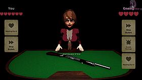 In X roulette 2, the 3d cartoon babe squirts during bukkake blowbang on the table?