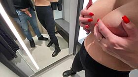 Bold teen slut sucks in store fitting room
